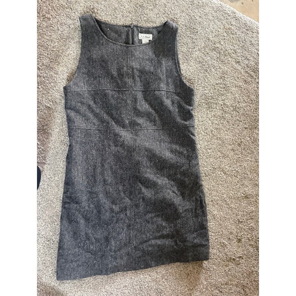 LL Bean womens 16 grey wool dress